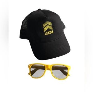 Black Trucker Hat and Yellow Sunglasses Set for Leeds and Reading Festival 2019